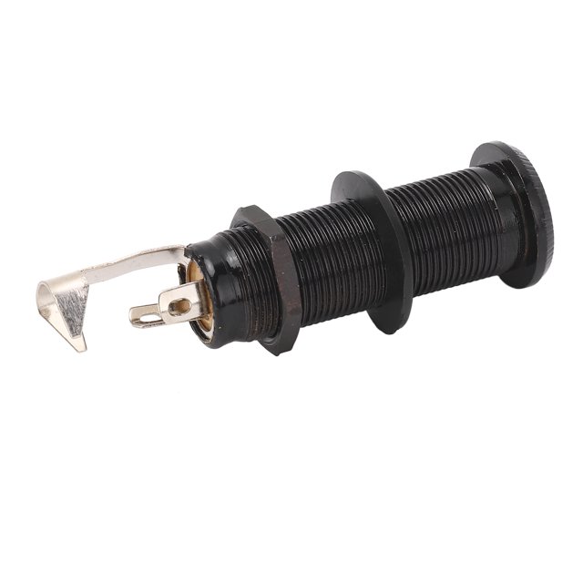 Metal Guitar End Pin Jack 6.35mm Electric Bass Output,Threaded Cylindrical Shape, Noise Reduction