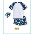 thumbnail image 4 of MIASHUI Boys Two Piece Rash Guard Swimsuits Kids Short Sleeve Swimwear Sets,White,4-5 Years, 4 of 6