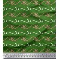 thumbnail image 1 of Soimoi Green Silk Fabric Swirl Abstract Print Fabric by Yard 42 Inch Wide, 1 of 3