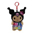thumbnail image 1 of Kuromi Plush Keychain, 4 Inch Cute Tropical Tan Stuffed Animal Charm with "HAFA ADAI" Sign, 1 of 1