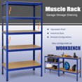 thumbnail image 4 of Gymax 2PCS 72'' Steel 5-tier Garage Shelf Metal Storage Adjustable Unit Blue, 4 of 9