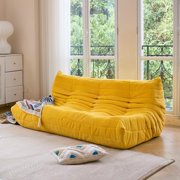 Fireside Three Seater Sofa  Mid Century Armless Twin Size Floor Sofa  Soft Premium Corduroy Floor Lounge Chair  Foam Sofa  Chair for Living Room  Bedroom ()