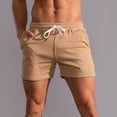 thumbnail image 2 of Yuzhih Men's Running Shorts Summer Cotton Drawstring Gym Shorts Big and Talls Basic Solid Color Sports Shorts, 2 of 7