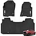 thumbnail image 2 of YITAMOTOR Floor Mats Compatible with 2019-2024 Dodge Ram 1500 Crew Cab New Body with Rear Under Seat Storage Box, TPE All-Weather Front 1st & 2nd Row, Black, 2 of 4