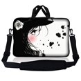 thumbnail image 2 of LSS Sac Pochette pour Ordinateur Portable 17-17,3 Pouces Compatible avec Acer, Asus, Dell, HP, Sony, MacBook et Plus / Étui de Transport avec Poignée et Bandoulière Ajustable, Girl with White Rose, 2 of 4