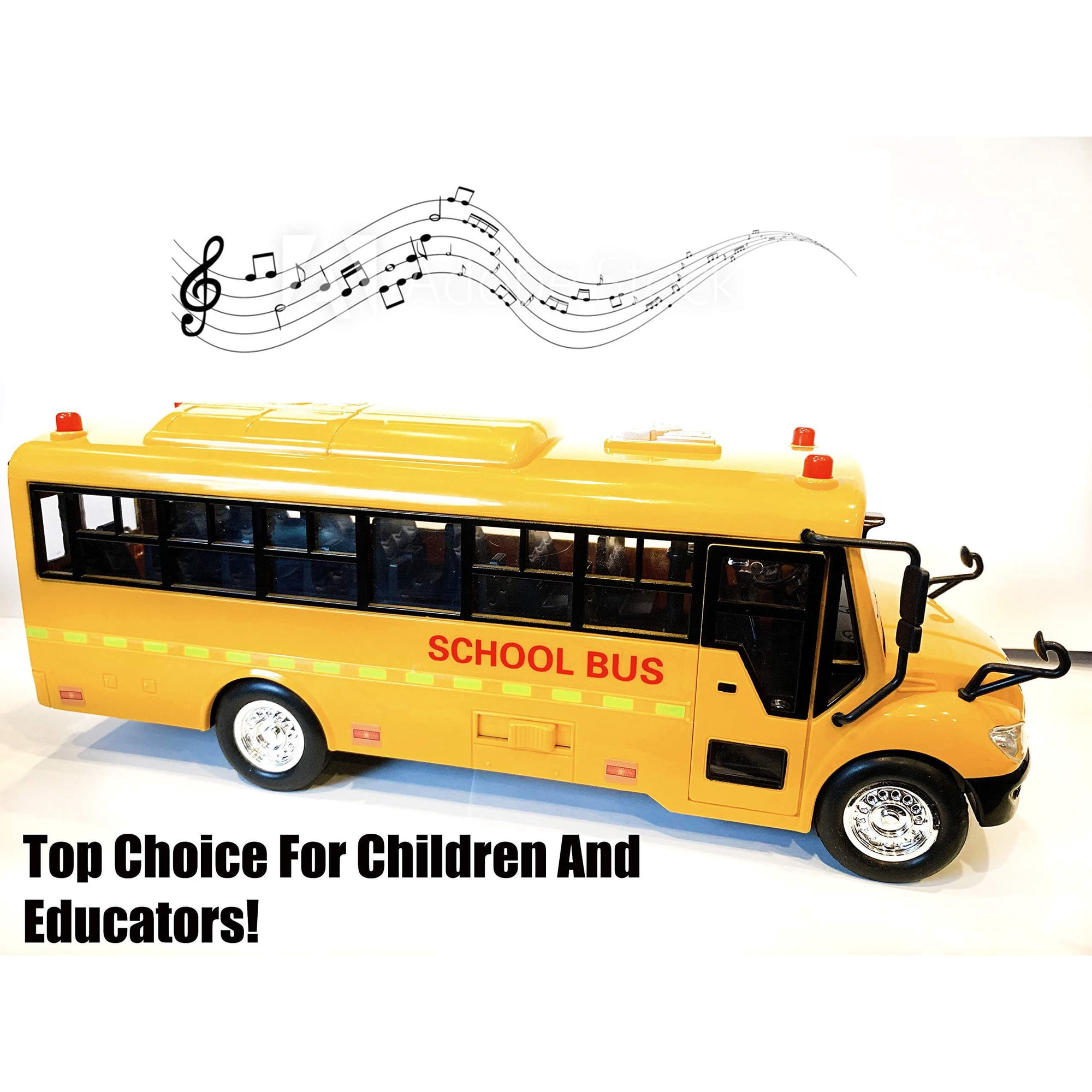 Big Daddy Énorme Bus Scolaire Jaune – Tirer Vers L'arrière – Lumières, Portes Ouvertes, Sons Et Chansons – Pour Filles, Garçons, Tout-petits