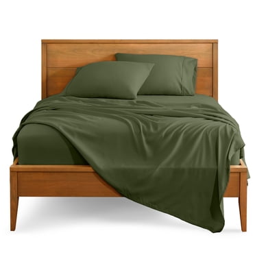 Bare Home Premium 1800 Collection 4-Piece Bed Sheet Set, Split Head Flex King, Cypress