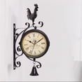 thumbnail image 3 of Elodie Double Sided Wall Porch Wall Hanging Clock Home Decor Outdoor Two Faces Round Roman Numerals, 3 of 7