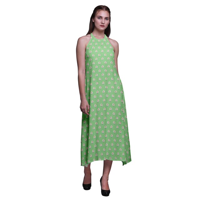 Bimba Robe de Plage d'Été pour Femme, Dos Nu, Col Licou, Soirée, Très Petit