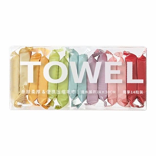 Serviette Jetable Épaisse Compressée Grand Tissu Portable Gant de Toilette Réutilisable Idéal pour Voyage Camping Randonnée Sports de Plein Air Salon de Beauté