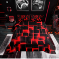 thumbnail image 2 of Erosebridal Geometric Stereoscopic Comforter Sets Queen Size,Buffalo Plaid Bedding Queen Comforter Set,Gradient Bedroom Decor,Reversible,Ultra Soft,3 Pieces, 2 of 7