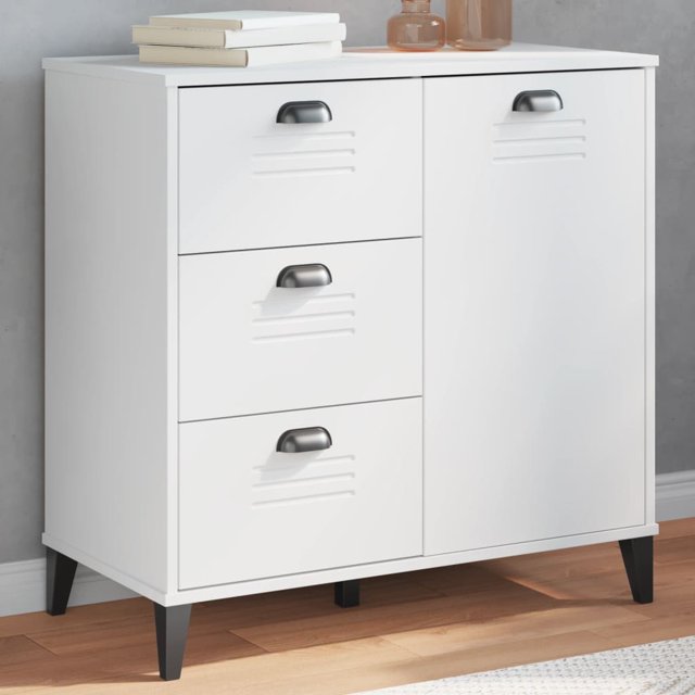 vidaXL Freestanding Adult Sideboard Viken - White Engineered Wood with 2 Internal Shelves, 80x40x80 cm