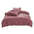 thumbnail image 1 of All-Season Bedding Set, 4-Piece Washable Solid Color Duvet Cover and Sheet Set with Pillowcases, Soft Breathable Fabric for Year-Round Home Use, 1 of 9
