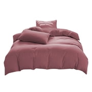 Bed Sheet Set All-Season Bedding Set - 4-Piece Washable Solid Color Bed Sheet Duvet Cover and Pillowcases Bedding Duvet Covers