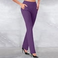 thumbnail image 2 of TIMIFIS Pantalon Évasé Noir pour Femme Mode Décontractée Tempérament Couleur Unie Tricoté Micro Pull Coupe Ajustée Pantalon Évasé, 2 of 5