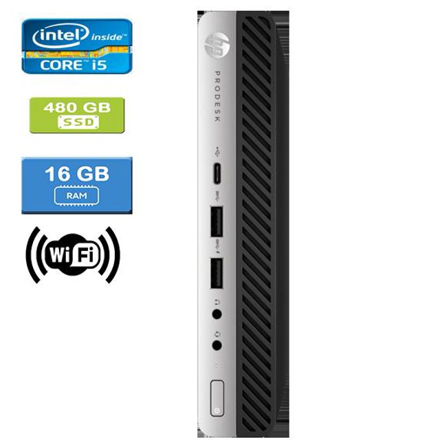 Refurbished: HP 600 G3 MINI Intel Core i5-7500T 2.70 GHz, 16GB, 480GB SSD, Win 10 Pro