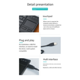 thumbnail image 4 of Clavier Filaire USB 80 Touches Ultra Fin Mini Clavier Tactile Compact Fonction HUB Clavier Tactile Filaire, 4 of 5