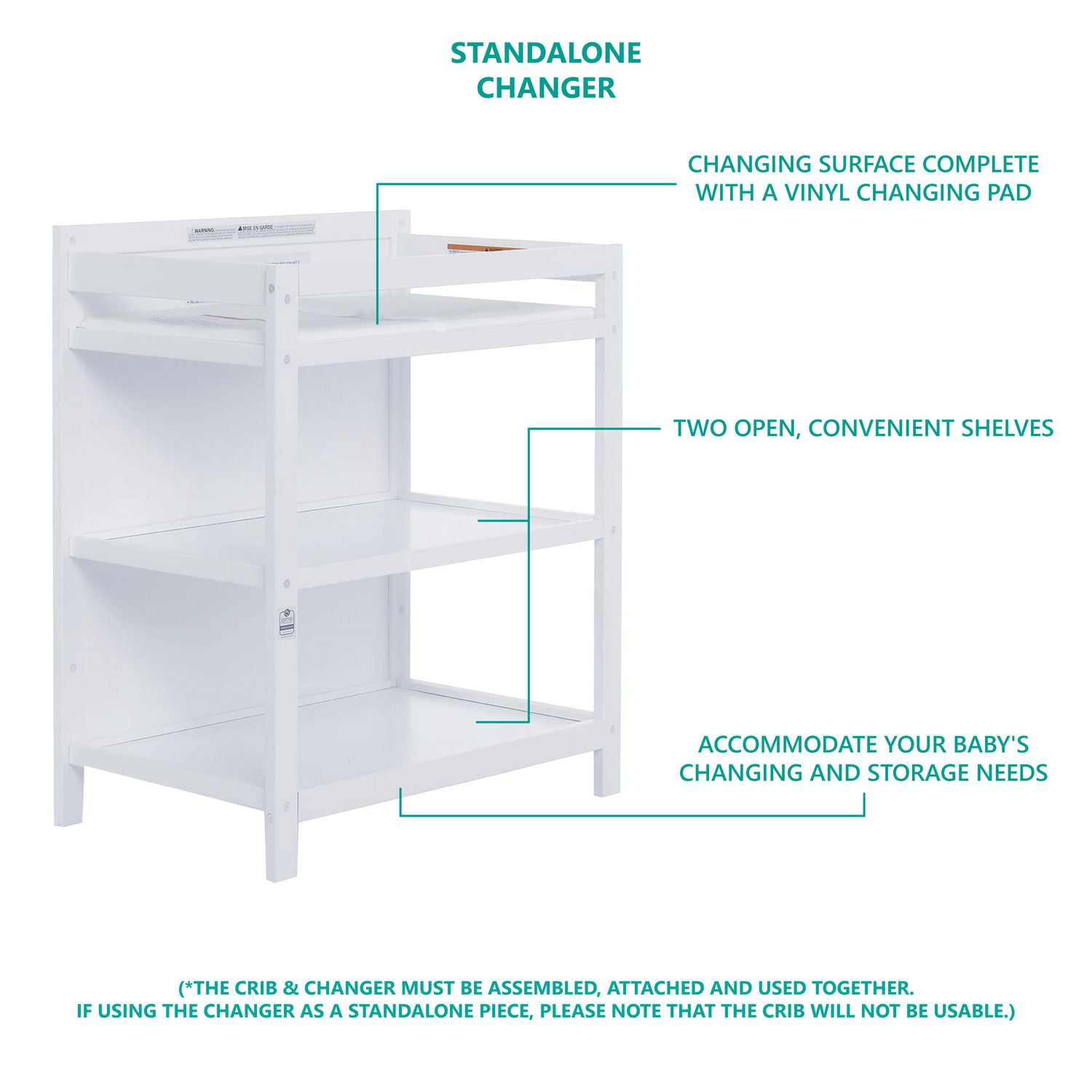 Dream On Me Hamilton 4-in-1 Convertible Crib and Changer Style#679