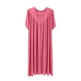 thumbnail image 1 of Timegard Chemises de Nuit pour Femmes Col Rond Manches Courtes Vêtements de Nuit Plissés Doux Couleur Unie Chemises de Nuit Confortables, 1 of 4