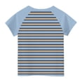 thumbnail image 5 of Économies d'Été! SROBPTY T-Shirts à Manches Courtes pour Tout-Petits, Garçons Tout-Petits Mode Col Rond à Rayures Imprimées Manches Courtes Bleu, 4 Ans, 5 of 5