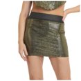 thumbnail image 1 of Cameland Women's Fashion Sequins Solid Color High Waist Stretch Short Skirt, 1 of 6