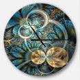 thumbnail image 1 of DesignArt Symétrique Or Bleu Fractale Fleur Grande Horloge Murale, 1 of 2