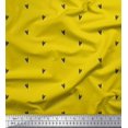 thumbnail image 1 of Soimoi Yellow Modal Satin Fabric Black Heart Print Fabric by the Yard 42 Inch Wide, 1 of 5