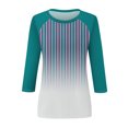 thumbnail image 4 of Birdeem T-Shirts à Manches 3/4 pour Femmes T-Shirt Imprimé Mode Blouse à Manches 3/4 Col Rond Hauts Décontractés T-Shirts à Manches 3/4 pour Femmes, 4 of 5