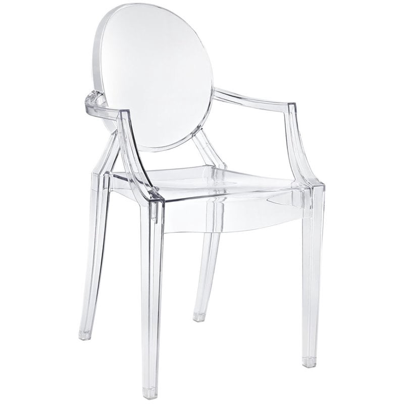 Modway Casper Fauteuil Empilable Moderne en Acrylique pour Salle à Manger, Transparent