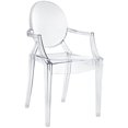 thumbnail image 1 of Modway Casper Modern Acrylic Stacking Dining Room Arm Chair, Clear, 1 of 5