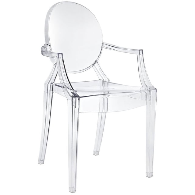 Modway Casper Modern Acrylic Stacking Dining Room Arm Chair, Clear