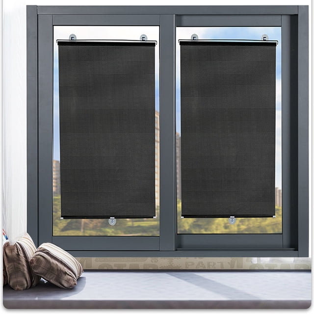 UsRHHA Summer Sun Protection Stretchable Roller Blinds, 40x60cm Heat Insulation for Home Car Office, Pleated Curtain Window Shade