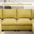 thumbnail image 3 of Noble House 120.1" L Shaped Modular Sectional Sofa, 7 Seater Sectional Sofa with Storage Ottoman,yellow, 3 of 9