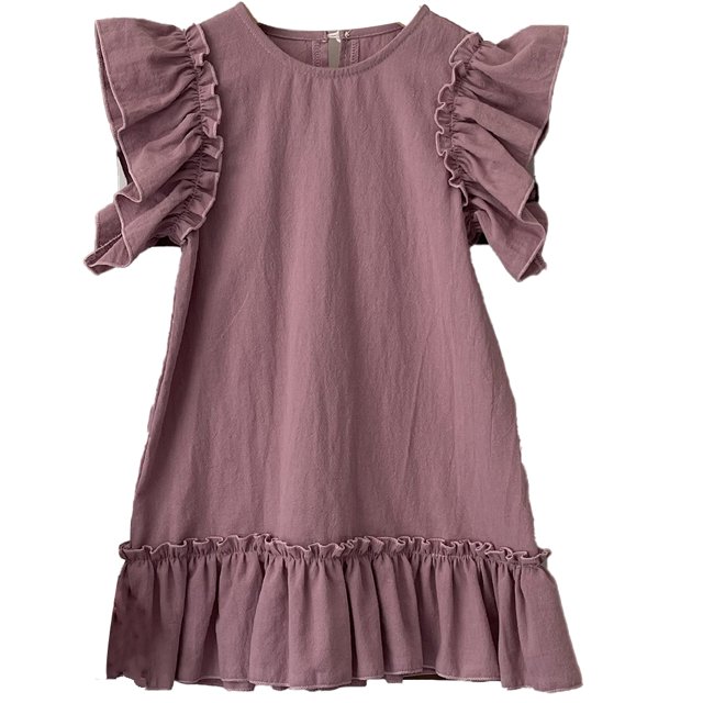 Qudderr Robes d'Été pour Enfants et Bébés pour Fille, Robe Décontractée Évasée à Volants, Robe Soleil pour Tout-Petit en Coton et Lin pour 6 Mois - 6 Ans