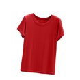 thumbnail image 2 of Weiqiqre T-Shirt à Col Rond pour Femme à Manches Courtes Ajusté T-Shirt Mince Uni Haut de Pyjama Pyjama à Manches Courtes, 2 of 8