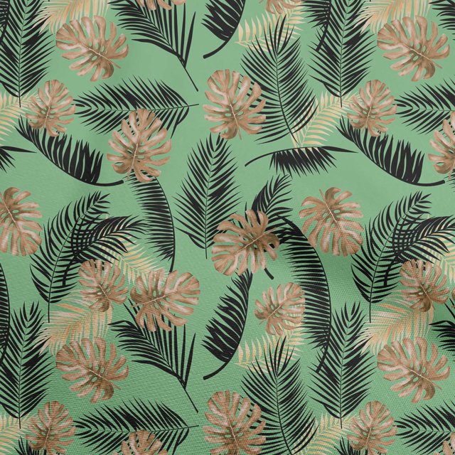 oneOone Rayon Sea Green Fabric Tropical Sewing Material Print Fabric By The Yard 56 Inch Wide