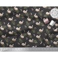 thumbnail image 3 of Soimoi Tissu Crêpe polyester à Pois, Feuilles & Tissu Imprimé Animal Rabbit 1 Yard 42 Pouces de Large, 3 of 3