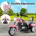thumbnail image 2 of Gymax Moto Électrique 6 V pour Enfants à 3 Roues, Jouet à Chevaucher avec Phare Réglable, Rose, 2 of 10