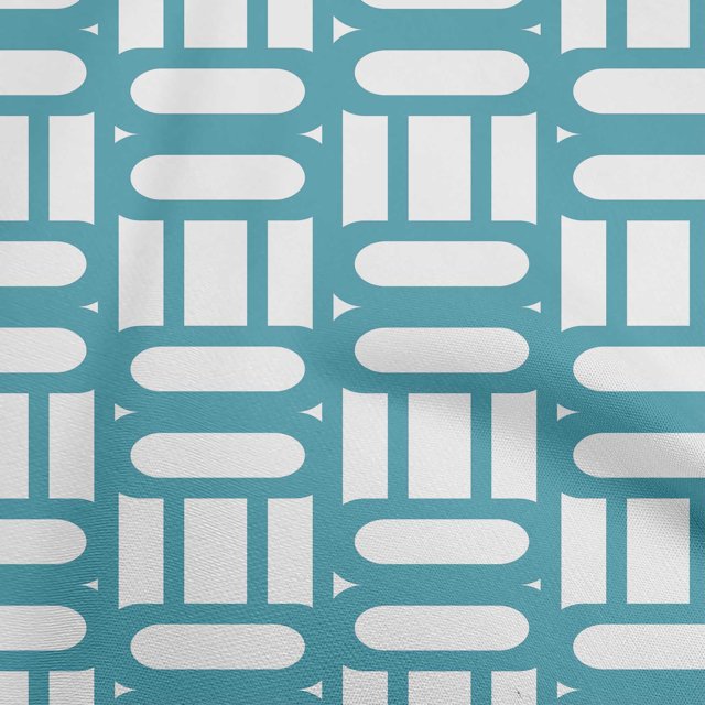 oneOone Rayon Turquoise Green Fabric Geometric Fabric For Sewing Printed Craft Fabric By The Yard 56 Inch Wide