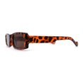 thumbnail image 4 of Womens Thin Narrow Rectangular Mod Sunglasses Tortoise Brown, 4 of 4
