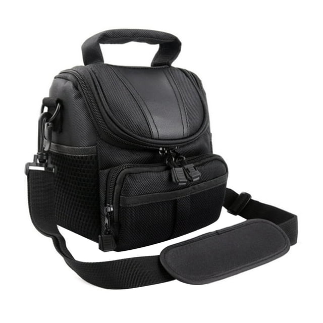 Portable Camera Bag Anti-shock Single Shoulder Camera Bag Wear-Resistant Sling Camera Backpack for Nikon D40 for DSLR/SLR Camera in black. Made of durable polyester, this bag features a compact size of 20x15x17cm (7.87x5.90x6.69 inches) with a padded shoulder strap for comfort. Designed for DSLR cameras, it offers wear-resistant, load-reducing, and shock-resistant functionality. Includes multiple zippered compartments for organized storage.