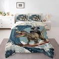 thumbnail image 1 of Erosebridal Panda Riding Dinosaur Bedding Sets Full with Comforter,Japanese style Duvet Insert,Ocean Bedroom Decor,Reversible,3pcs, 1 of 7