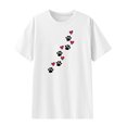 thumbnail image 4 of EQWLJWE Hauts d'Été pour Femmes Hauts pour Femmes Liquidation Mode Femme T-Shirt à Manches Courtes Col Rond Imprimé Blouse Ample, 4 of 5