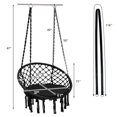 thumbnail image 2 of Gymax Chaise Hamac avec Coussin, Trousse de Quincaillerie de Suspension, Intérieur Extérieur, Noir, 2 of 10