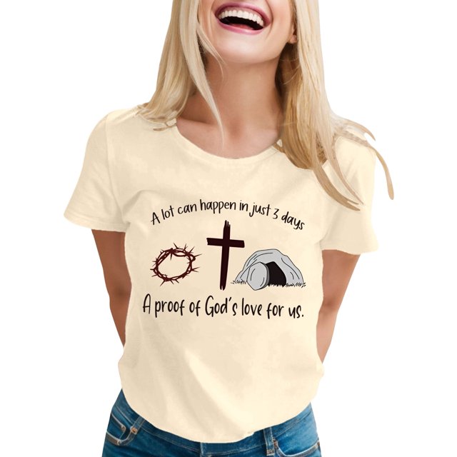 LUOGENLI T-shirts pour Femme pour Femmes T-Shirt Décontracté à Imprimé de Lettres Col Rond Manches Courtes T-Shirt Plusieurs Couleurs T-shirts pour Femmes T-Shirt Graphique Drôle Saint-Valentin Beige TG