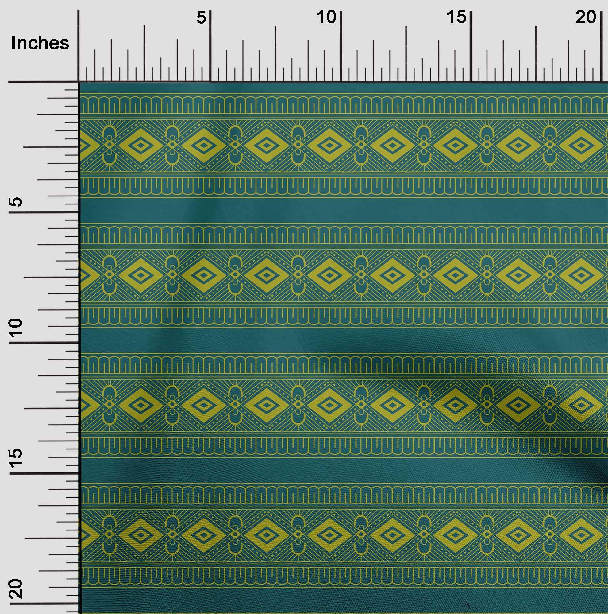 oneOone Organic Cotton Voile Fabric Geometric Block Printed Fabric 1 Yard 42 Inch Wide