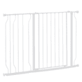 thumbnail image 1 of PawHut 30"- 45" Extra Wide Dog Gate with Double Locking System White, 1 of 10