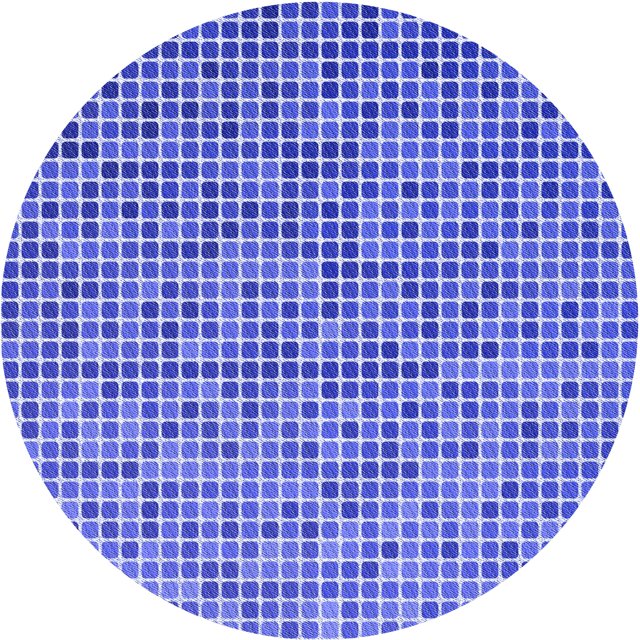 Ahgly Company Tapis Rond Lavable en Machine Intérieur Jeans Transitionnels Bleu, 4 Pieds Rond