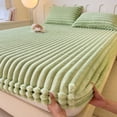 thumbnail image 1 of Fleece Fitted Sheet for Queen Bed | Soft Warm Bed Cover with Elastic Edge | Thick Cozy Bottom Sheet for Dorm Room or Home Bedroom | Deep Pocket Mattress Protector, 1 of 6
