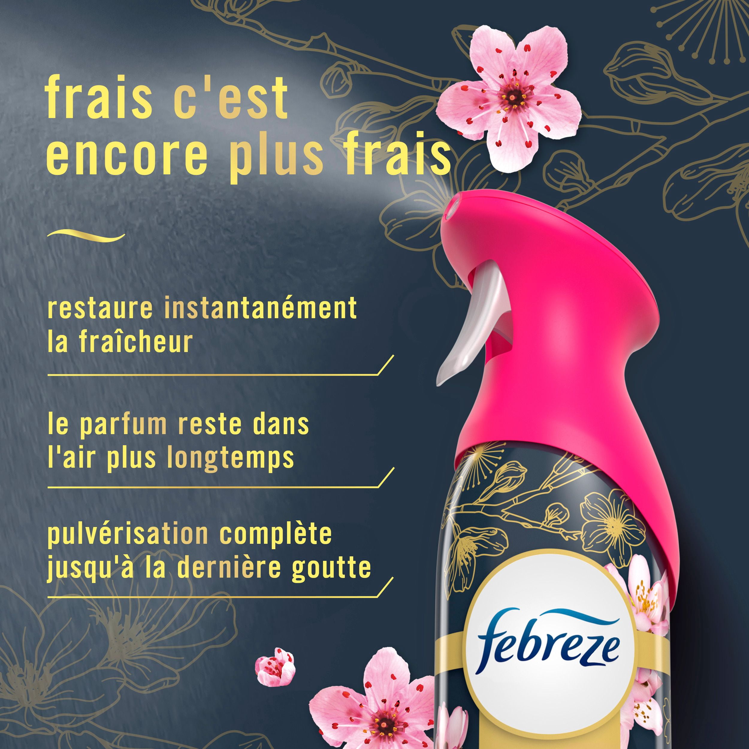 Febreze Air, Assainisseur d'Air en Vaporisateur, Vaporisateur pour Pièces Anti-Odeurs, Fleur de Cerisier, 230g, Lot de 2